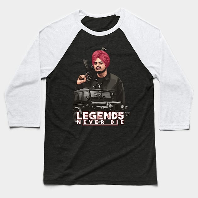 Sidhu Moose Wala: Legend Never Die Baseball T-Shirt by ShoppyBubble